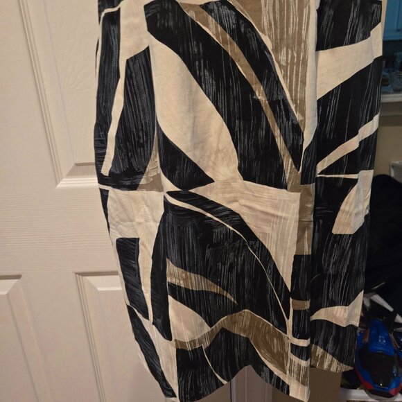 Weekend Max Mara Sleeveless Cotton Printed Geometric Shift Dress Size 12 - Picture 10 of 16